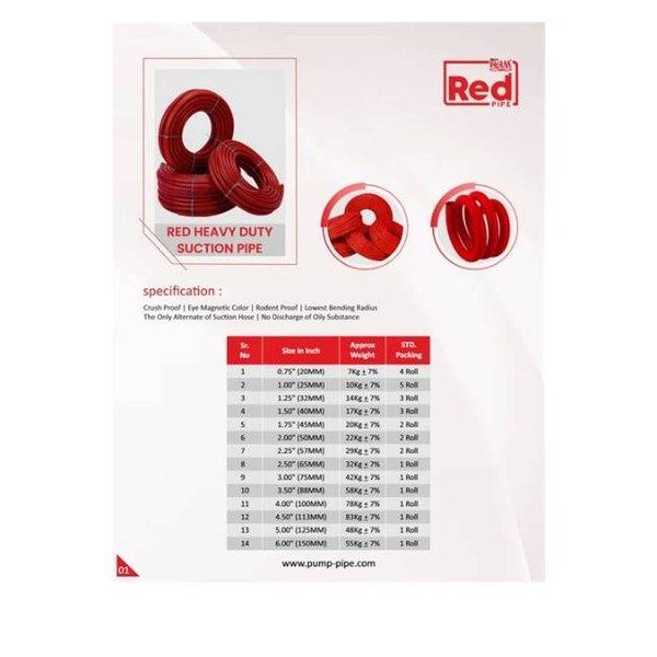 50mm Red Suction Hose P/M